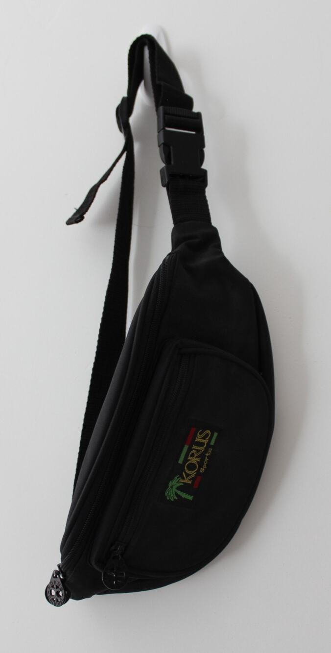 Korus Sports Vintage Fanny Pack Belt Bag Adjustable Strap Zip Pocket Black Used
